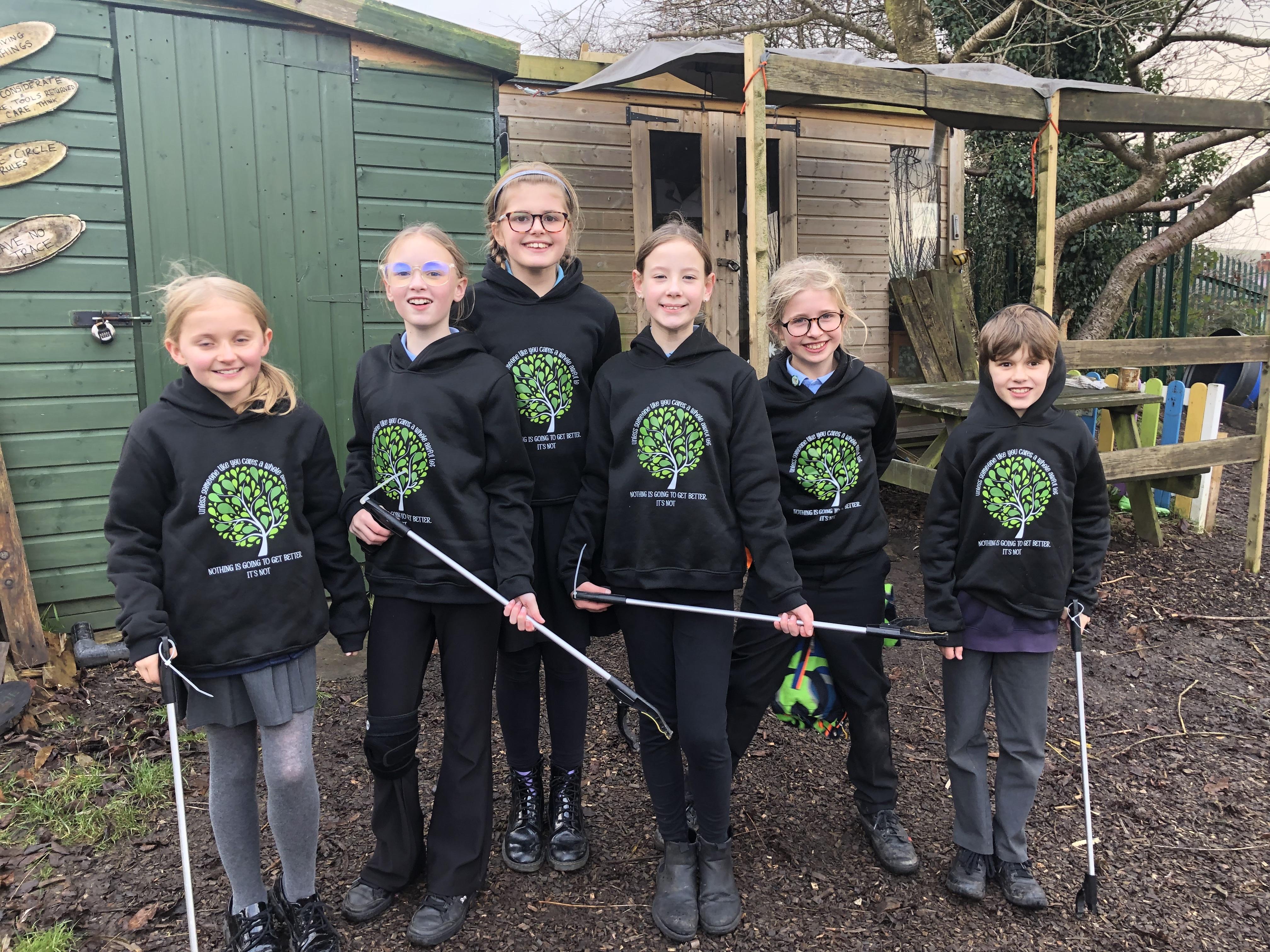 Meet our 2024/5 Tree Ambassadors in year 5&6 looking fabulous in their new hoodies. They